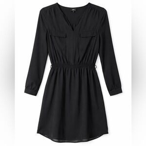 Mossimo Supply Co Black‎ Long Sleeve Dress Womens Medium Elastic Waist Casual